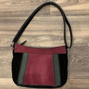 Tignanello Leather Suede Crossbody Bag Adjustable Strap